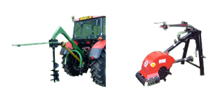 Pňová fréza a Pôdny traktorový vrták