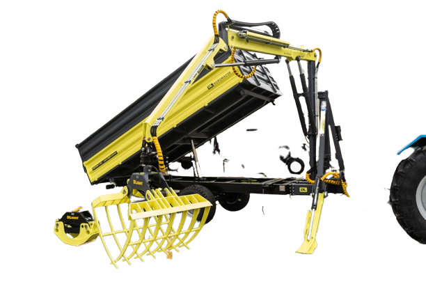 Vlečka s hydraulickou rukou