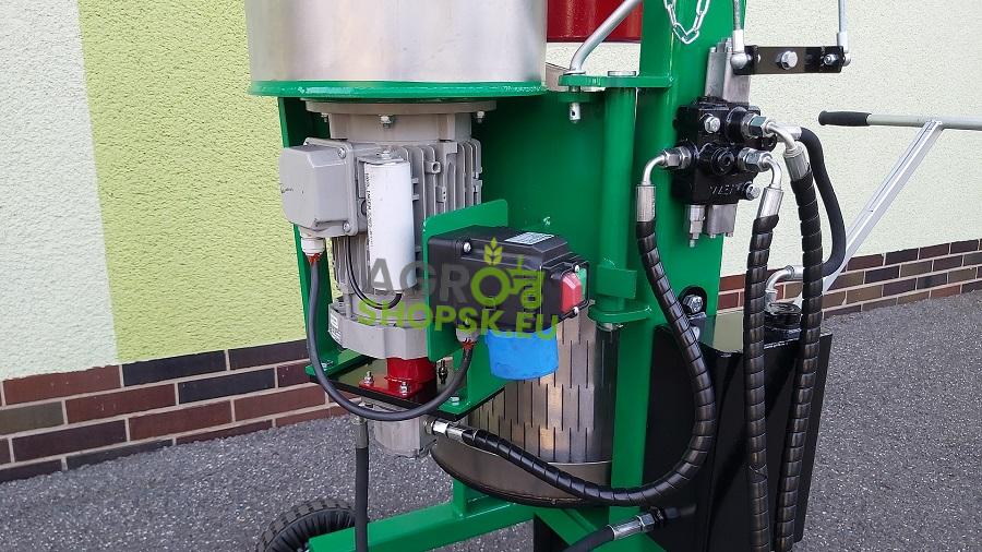 DRVIČ A LIS NA OVOCIE NEREZOVÝ - 1,5kW/230V - Tlak 3t - nerezový lisovací koš 30l - Štyri pojazdové kolesá