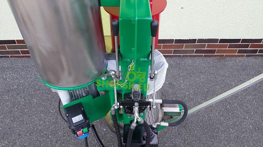 DRVIČ A LIS NA OVOCIE NEREZOVÝ - 1,5kW/230V - Tlak 3t - nerezový lisovací koš 30l - Štyri pojazdové kolesá