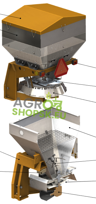 Komunálny zimný posýpač - Piesok / Soľ - 600L/1000L