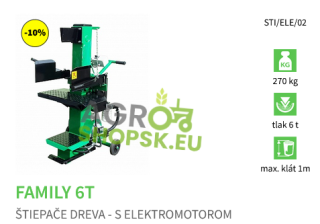 Štiepačka dreva BYSTRON FAMILY 6T - Hmotnosť 270kg - Max dĺžka 1m